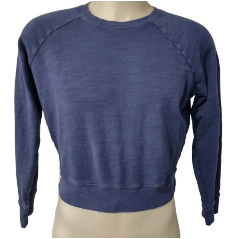 J. Crew Vintage Fleece Sweatshirt Oversized Women's Size Small Long Sleeve Blue